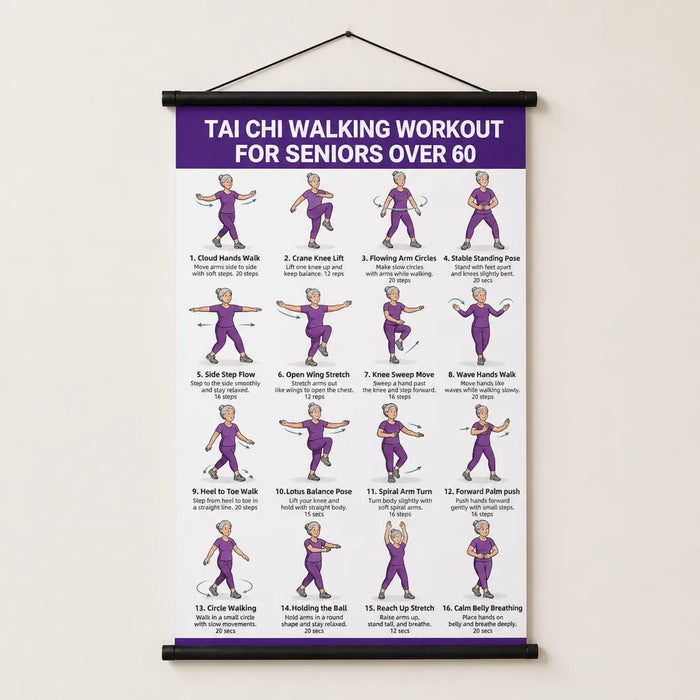 Reachwell – Large-Print Tai Chi Wall Chart (16 Movements)