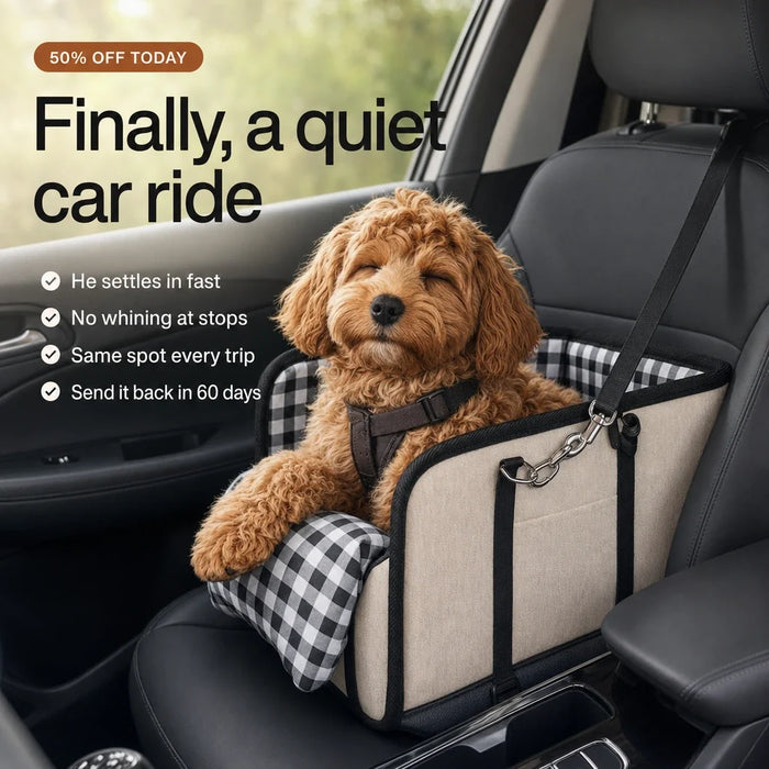 Lapstop – Armrest-Anchored Dog Booster Seat